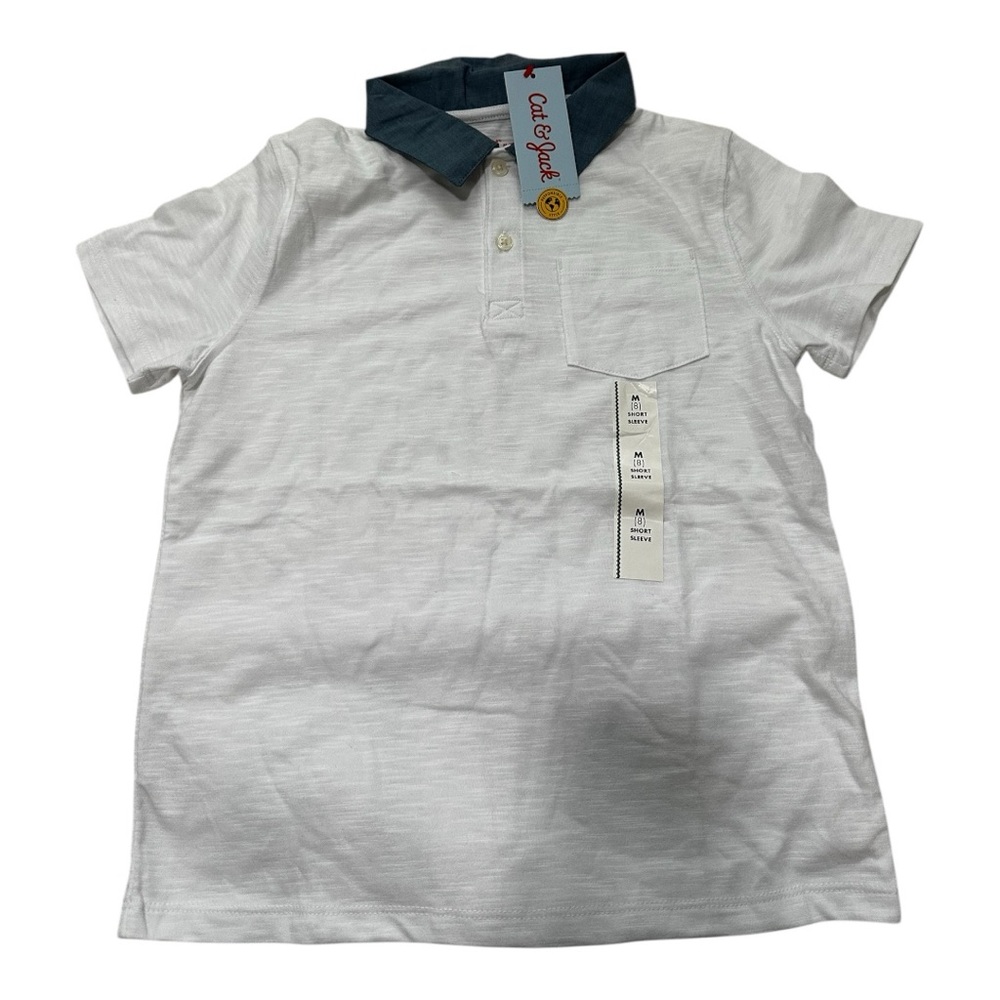 Cat & Jack White and Blue Kids Polo Shirt